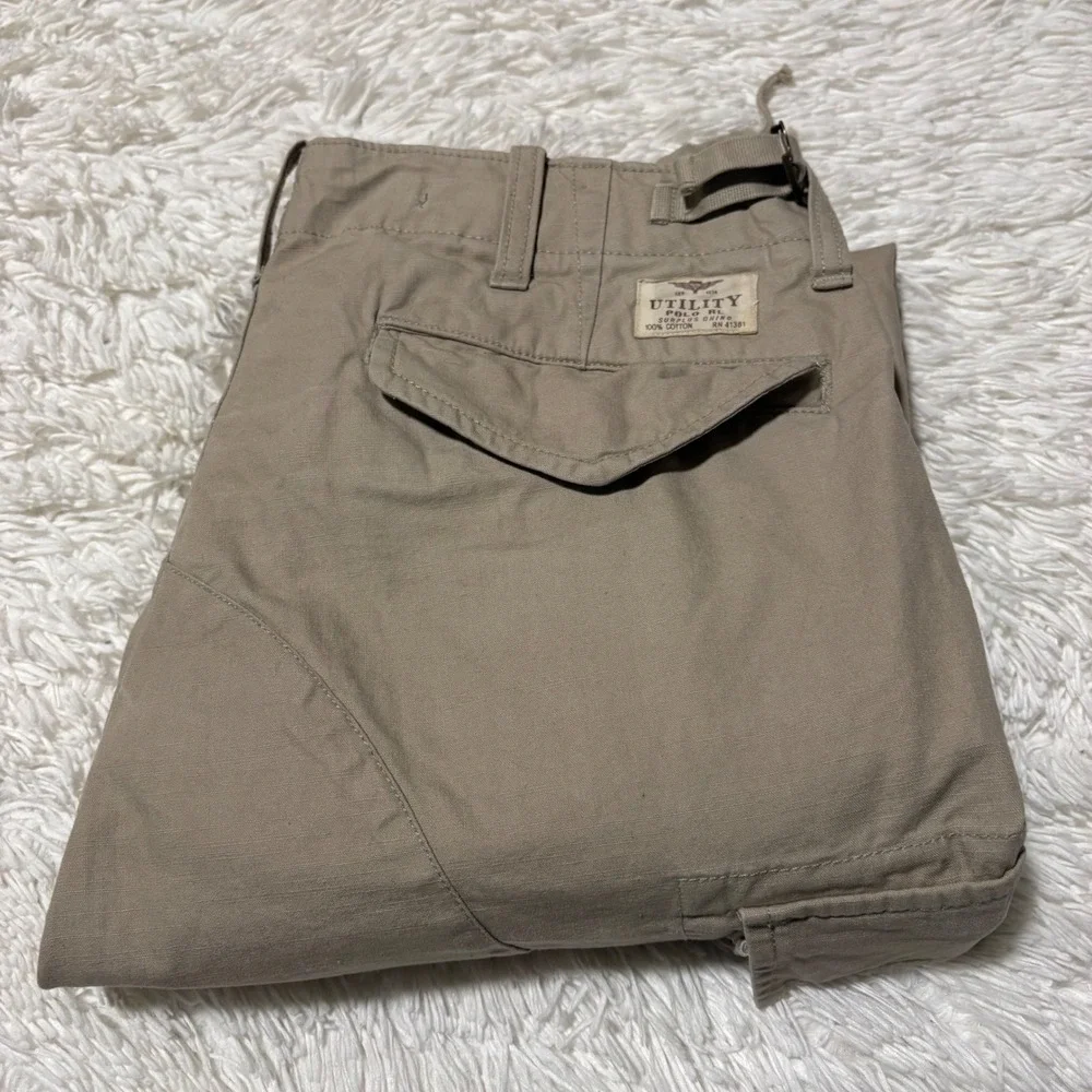 Polo Ralph Lauren Cargo Pants Mens 32x32 Tan Slim Fit Surplus Div. Trousers